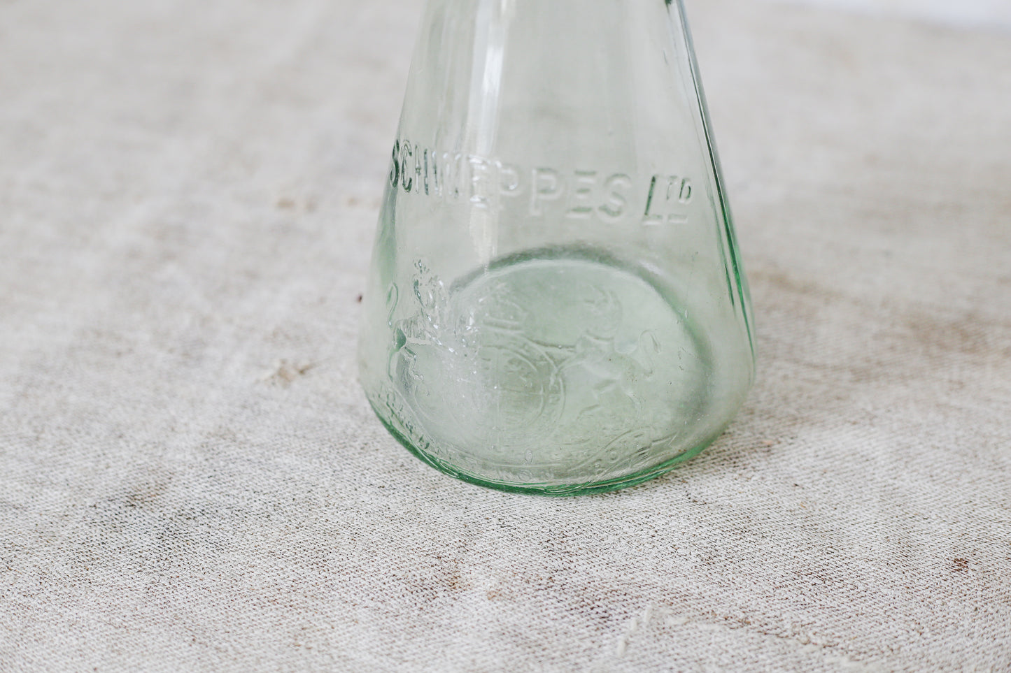 Antique Schweppes Glass Conical Seltzer Bottle