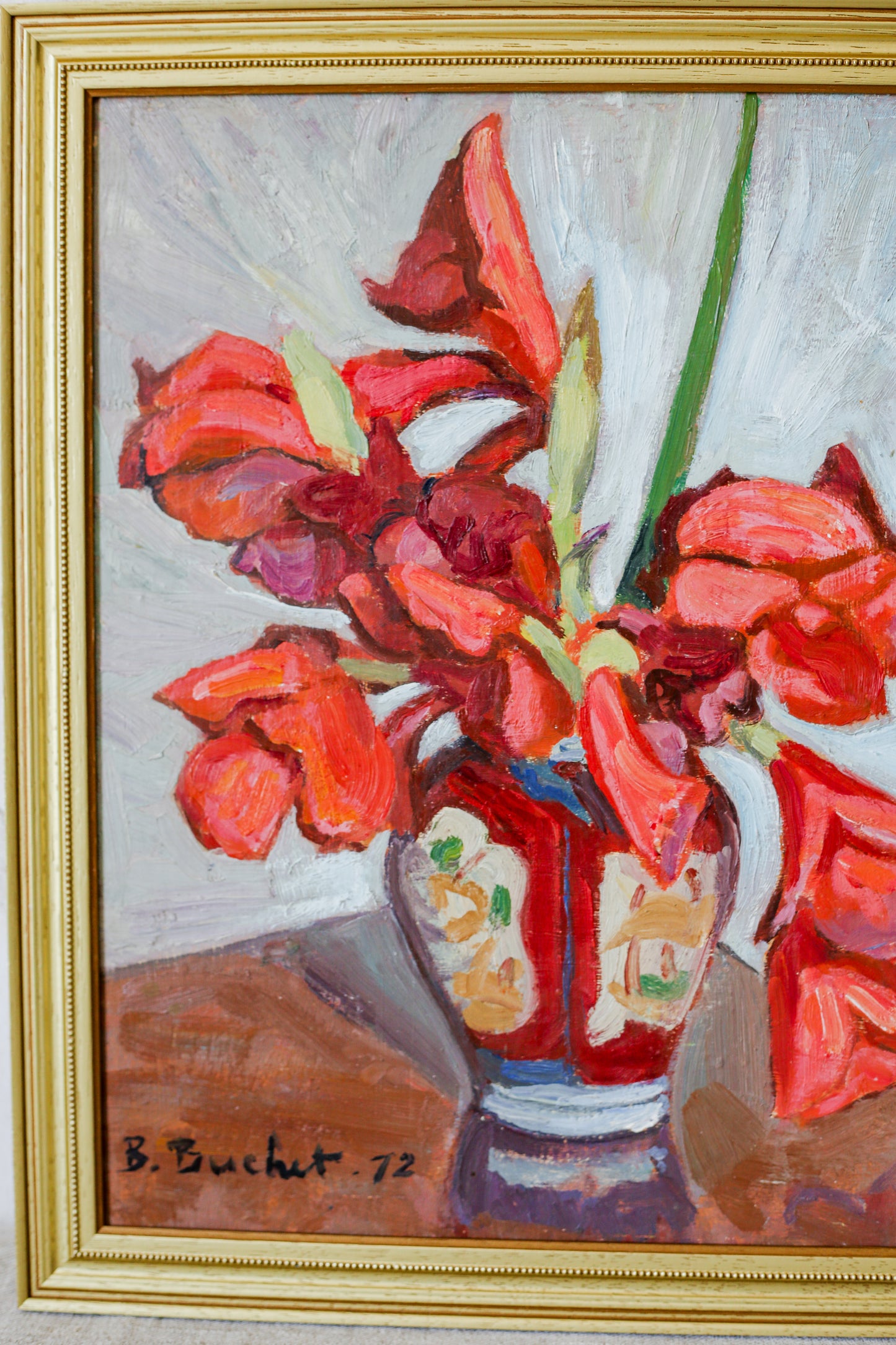 Vintage French Floral Still Life By Boris Buchet '72
