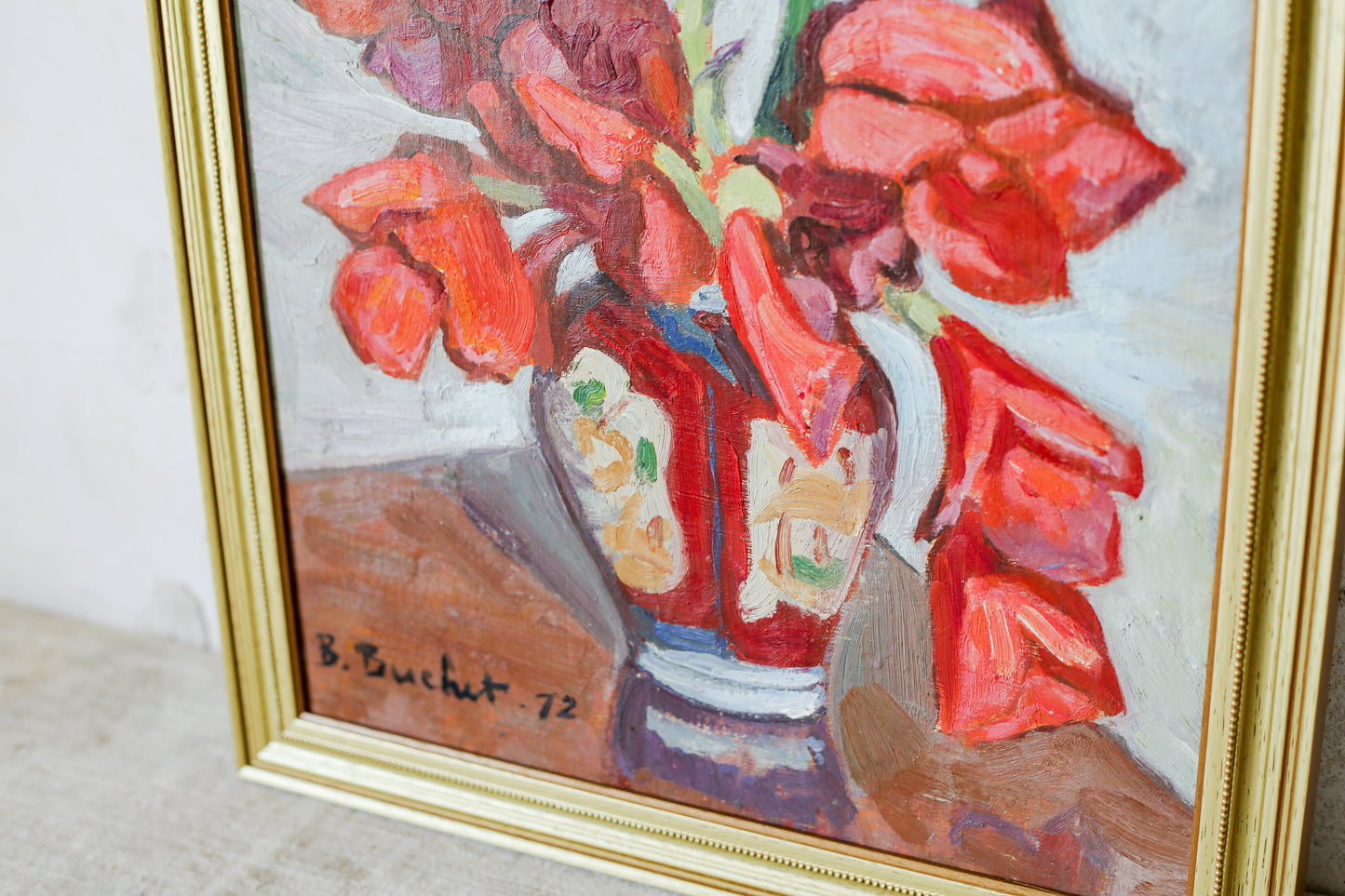Vintage French Floral Still Life By Boris Buchet '72