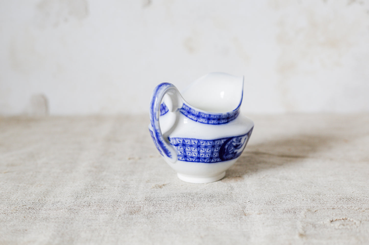 Antique Flow Blue Sugar Bowl & Creamer Set - Mongolia by Johnson Brothers
