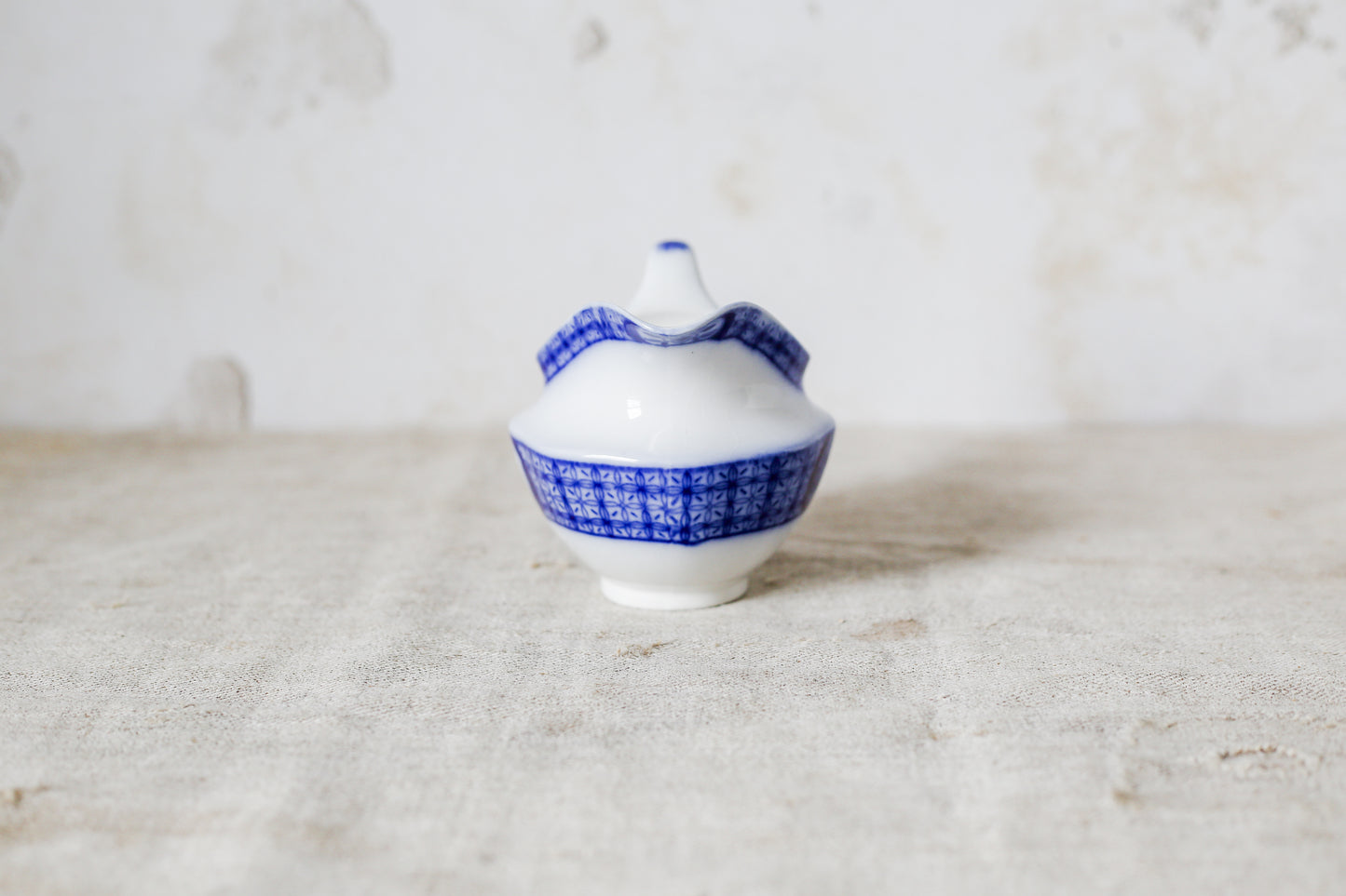 Antique Flow Blue Sugar Bowl & Creamer Set - Mongolia by Johnson Brothers