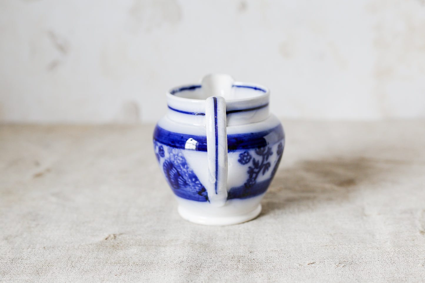 Antique Ironstone Flow Blue Cream Pitcher