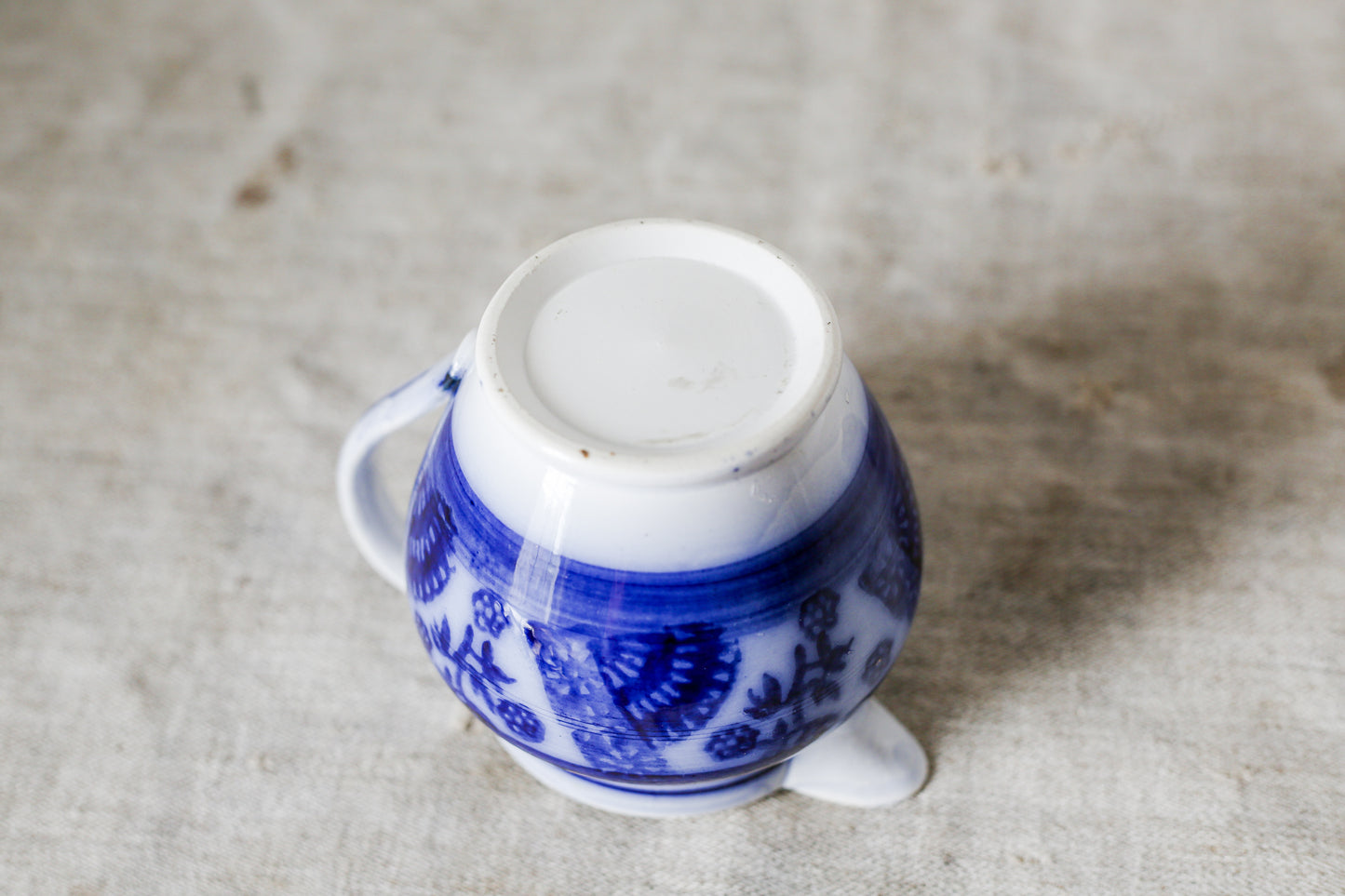 Antique Ironstone Flow Blue Cream Pitcher