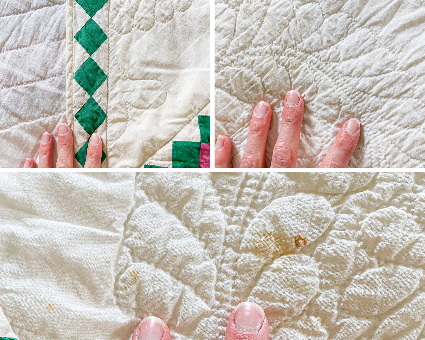 Vintage Around the World Rainbow Print Quilt | Queen Size Farmhouse Bedding