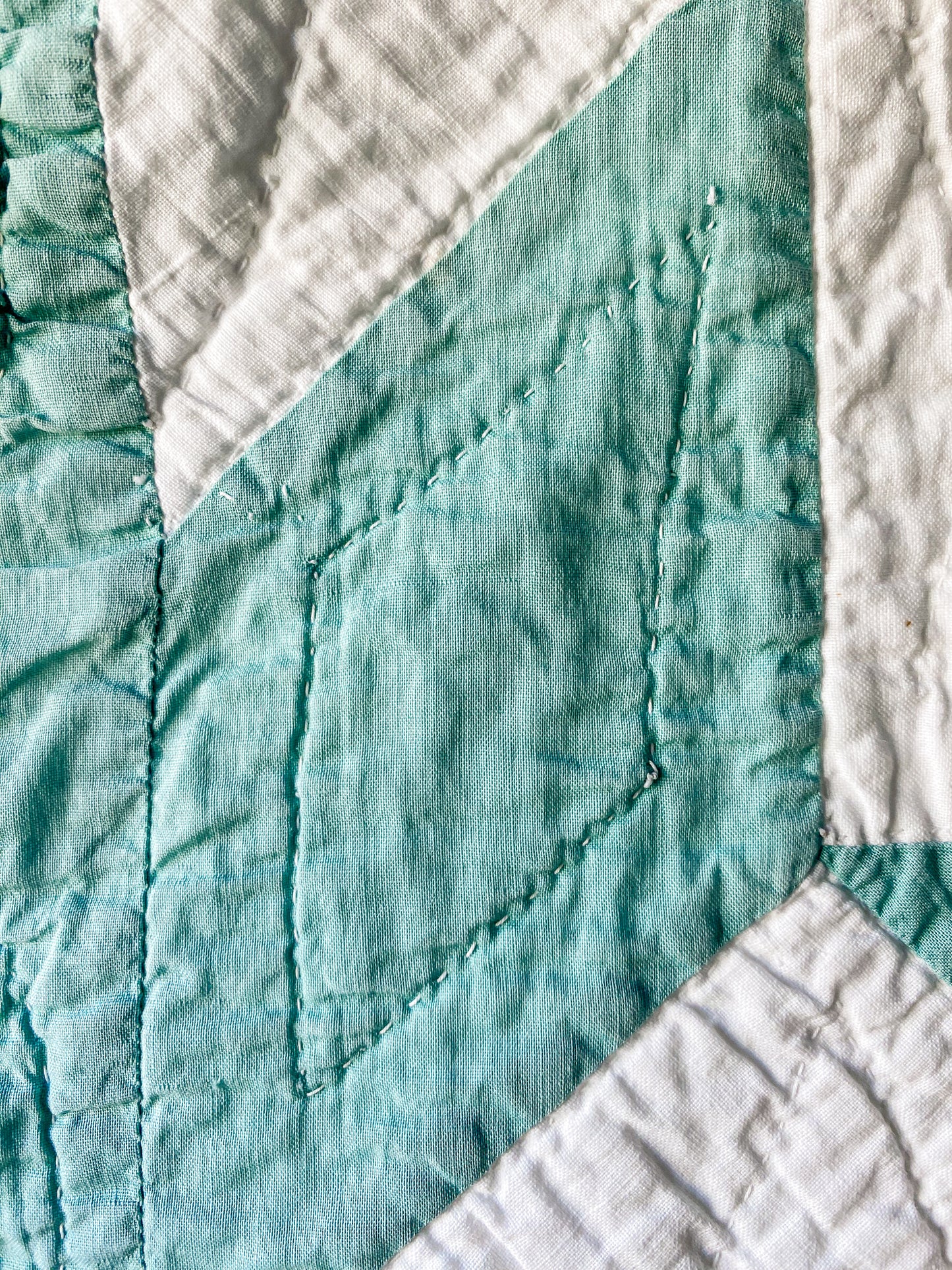 Vintage Mint Green Dove in the Window Quilt, c1930