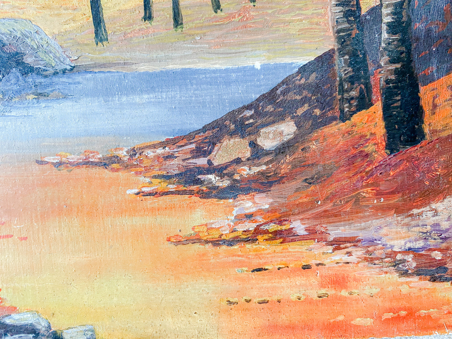 Antique Original Landscape Oil Painting on Board | The Glories of Fall | Plattin Creek Valley, Missouri