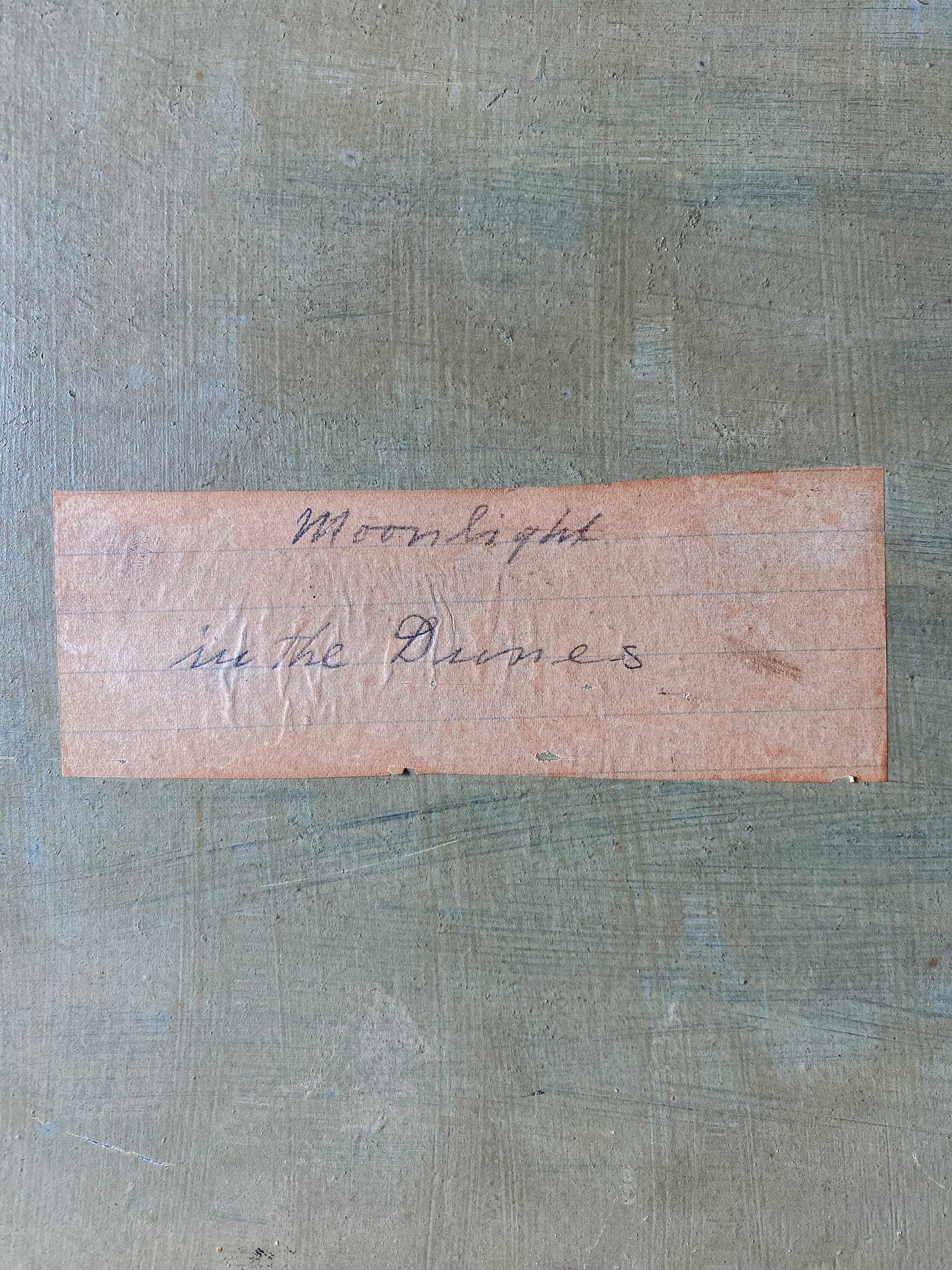 Antique Original Landscape Oil Painting on Board | Moonlight on the Dunes