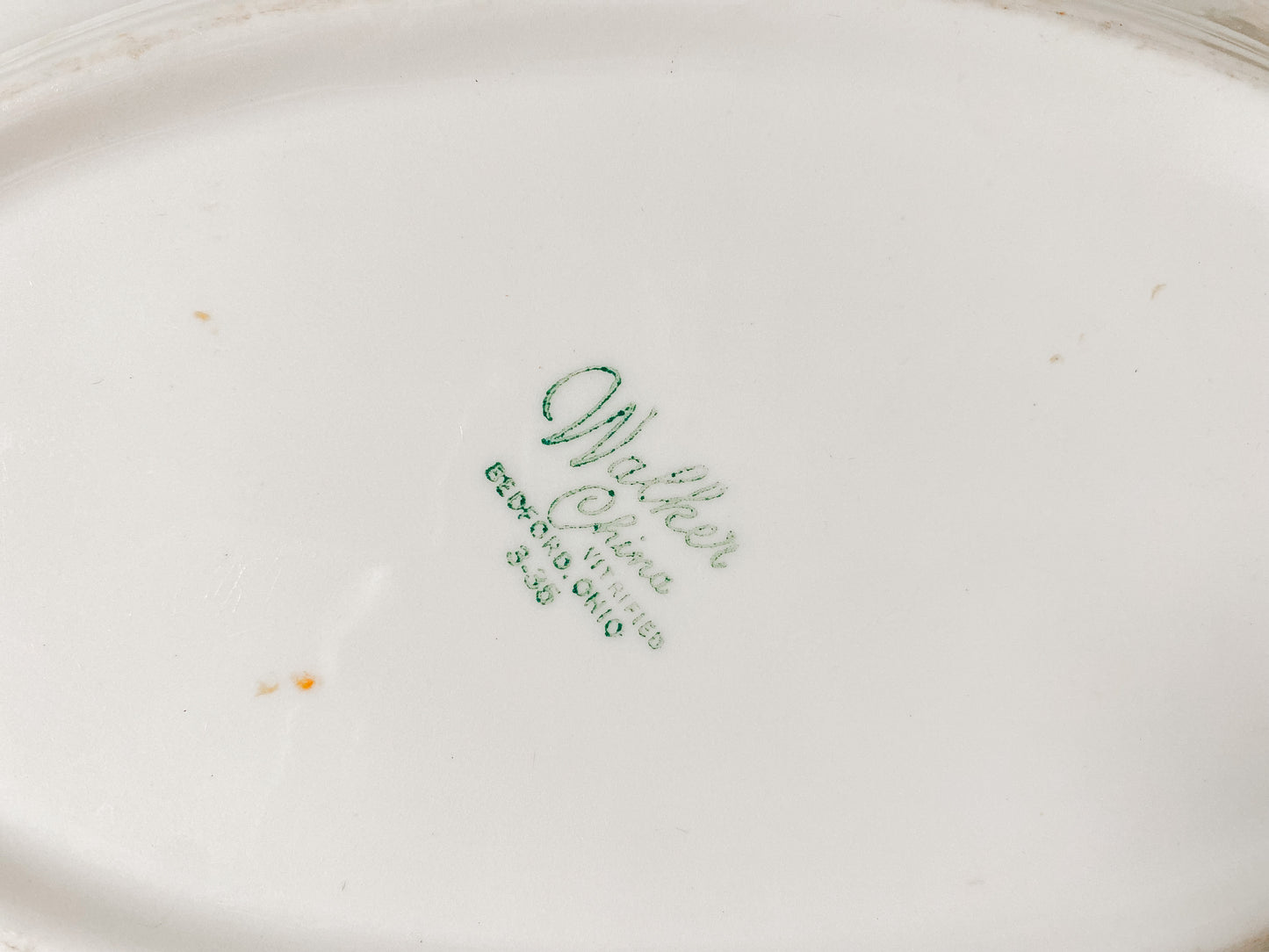 Vintage White Chunky 10" Restaurant Ware Platter by Walker China