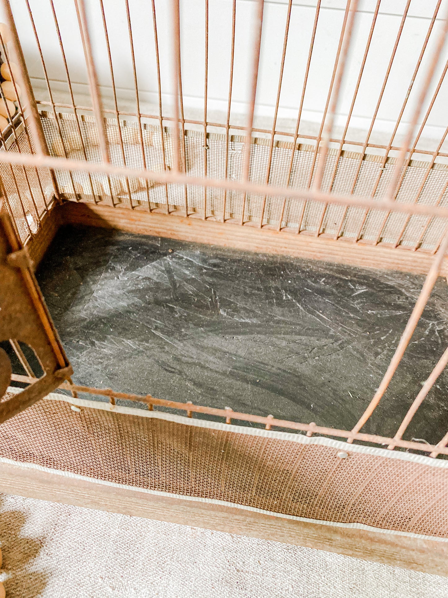 Vintage Rustic Hendryx Metal Bird Cage with Removable Bottom