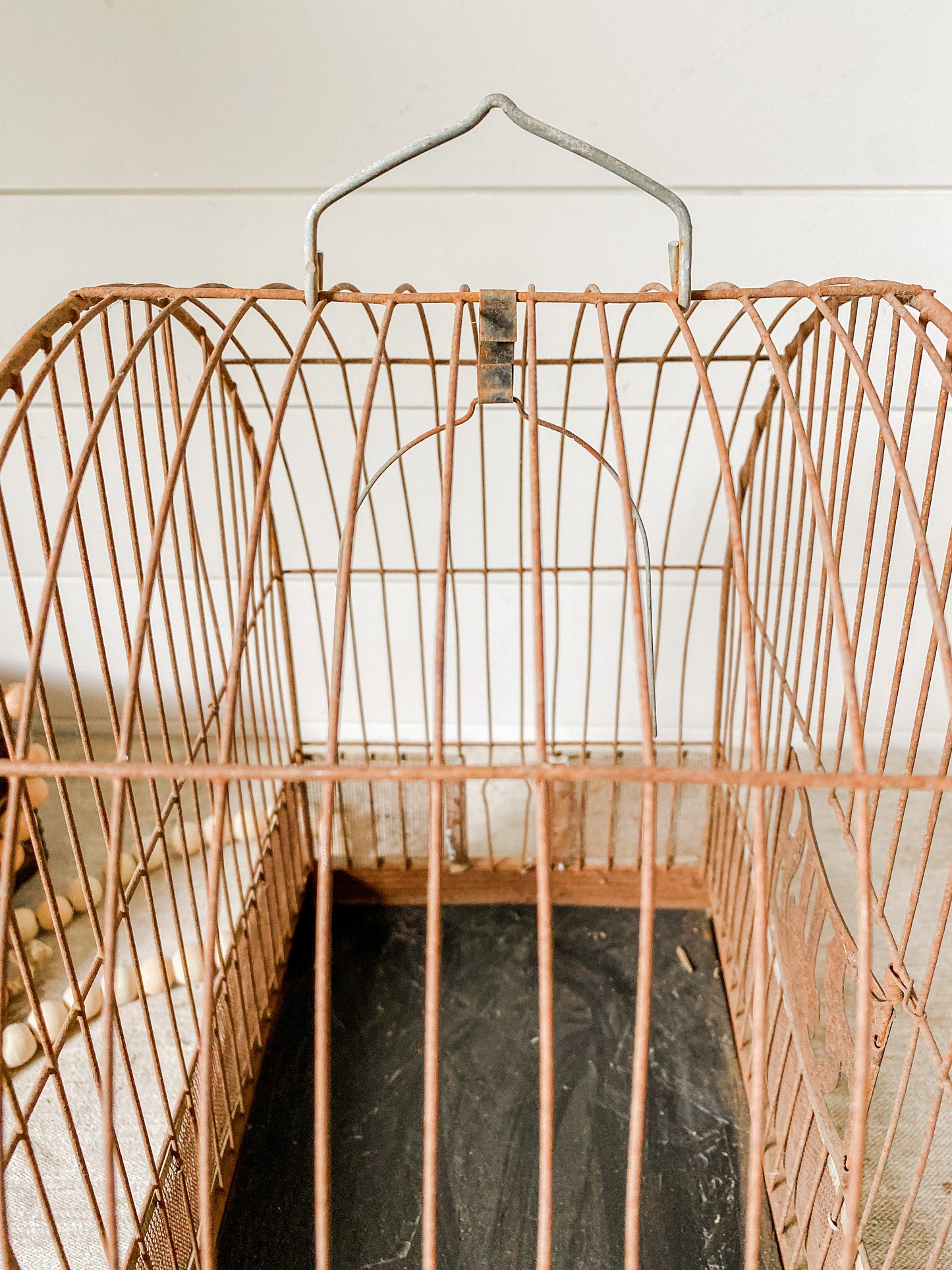 Vintage Rustic Hendryx Metal Bird Cage with Removable Bottom