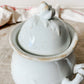 Antique Ironstone Lily of the Valley Sugar Bowl with Lid