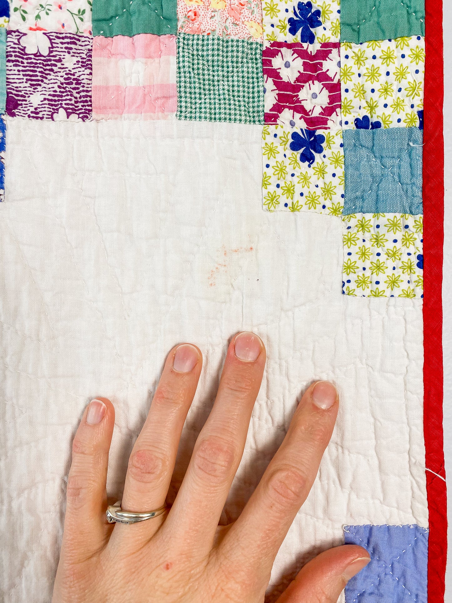 Vintage Scrappy Triple Irish Chain Quilt, c1930