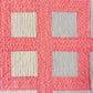 Vintage Crossed Square Pink and White Shirting Quilt, c1920