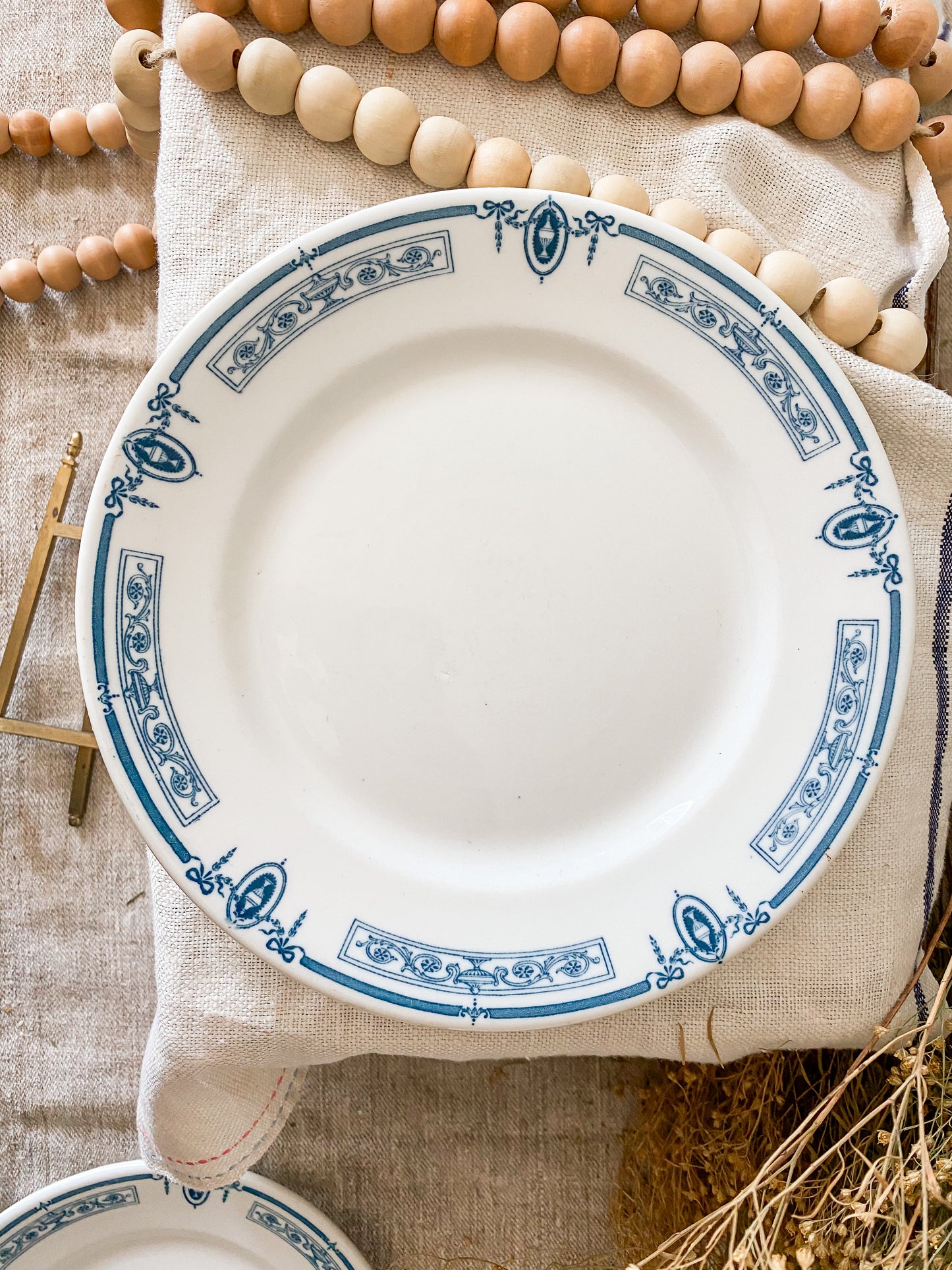 Vintage Set of 2 Scammell's Trenton China 9" Dinner Plates, c1930 Restaurant Ware