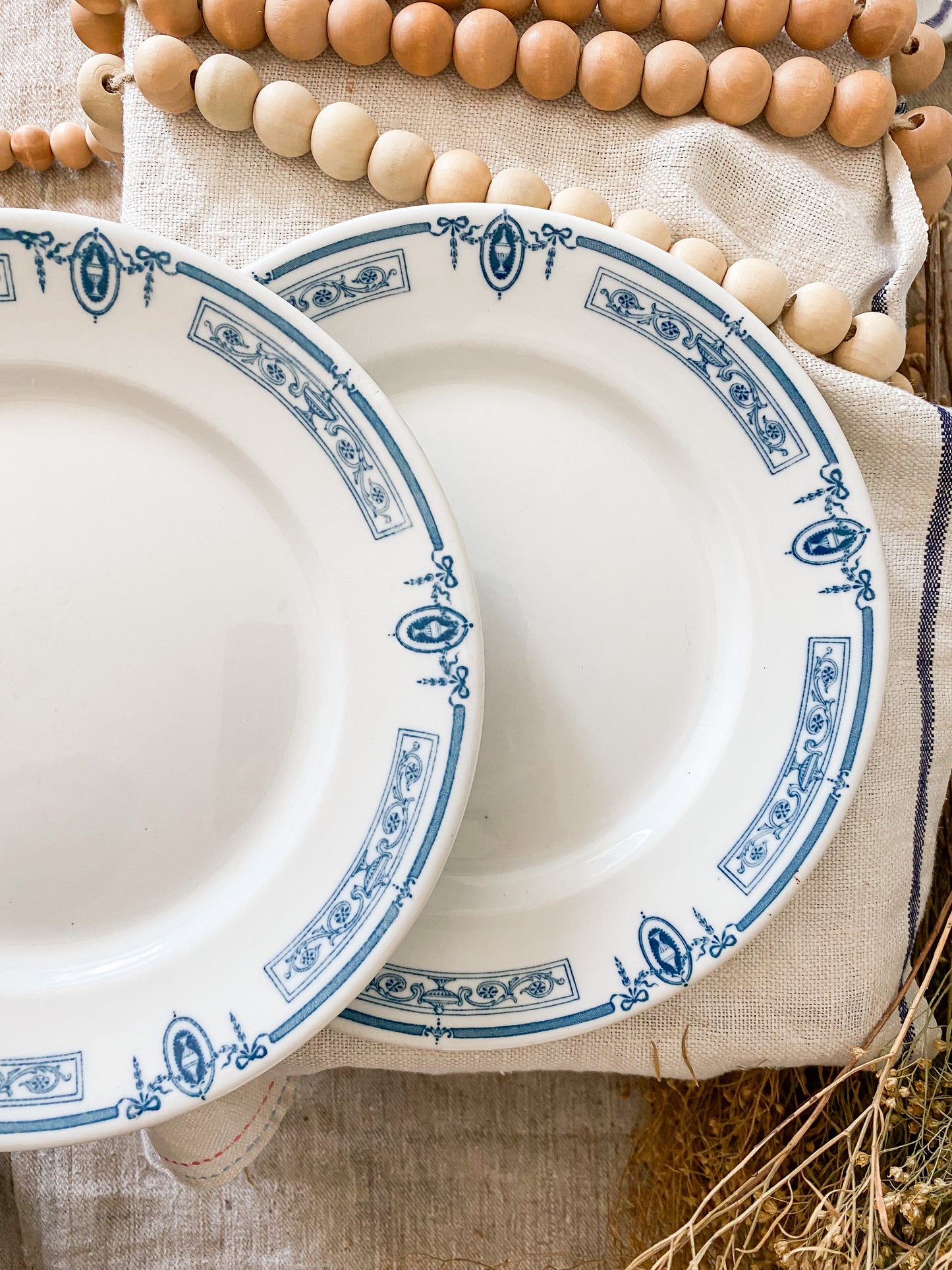 Vintage Set of 2 Scammell's Trenton China 9" Dinner Plates, c1930 Restaurant Ware