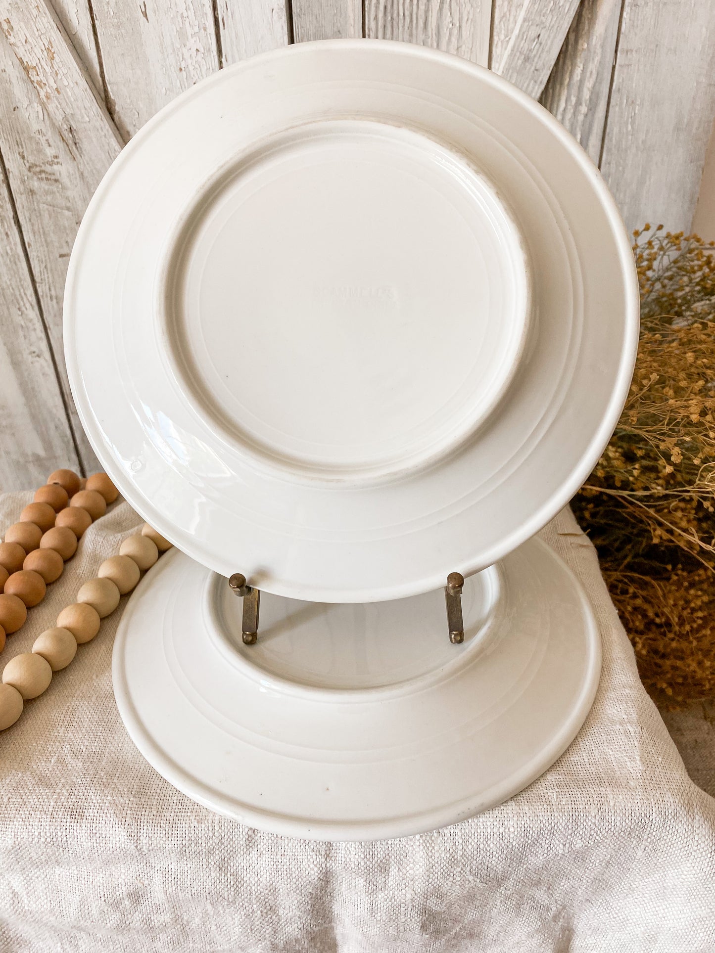 Vintage Set of 2 Scammell's Trenton China 9" Dinner Plates, c1930 Restaurant Ware