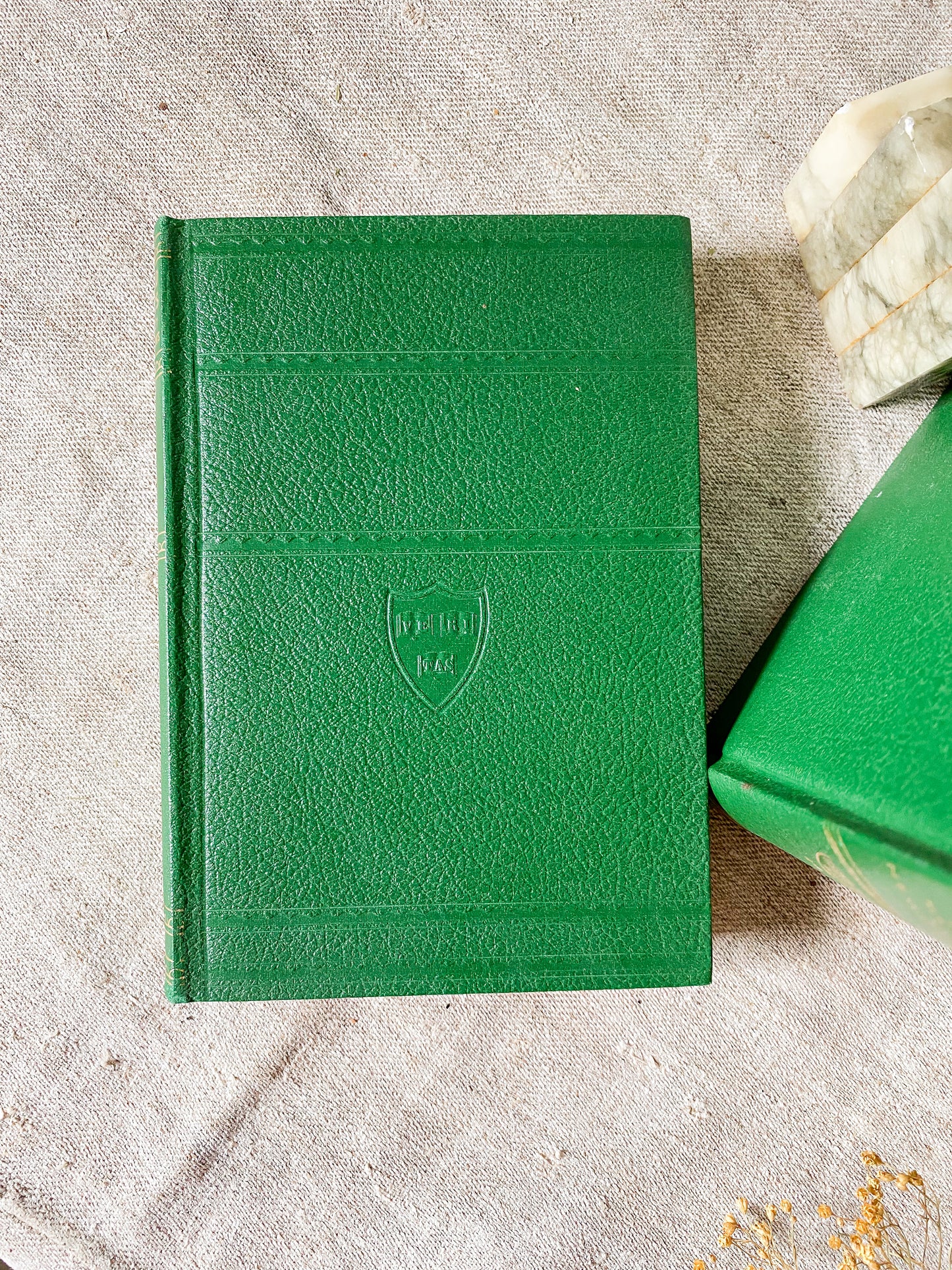 Vintage Set of 2 Green Harvard Classics Five-Foot Shelf of Books, 1959
