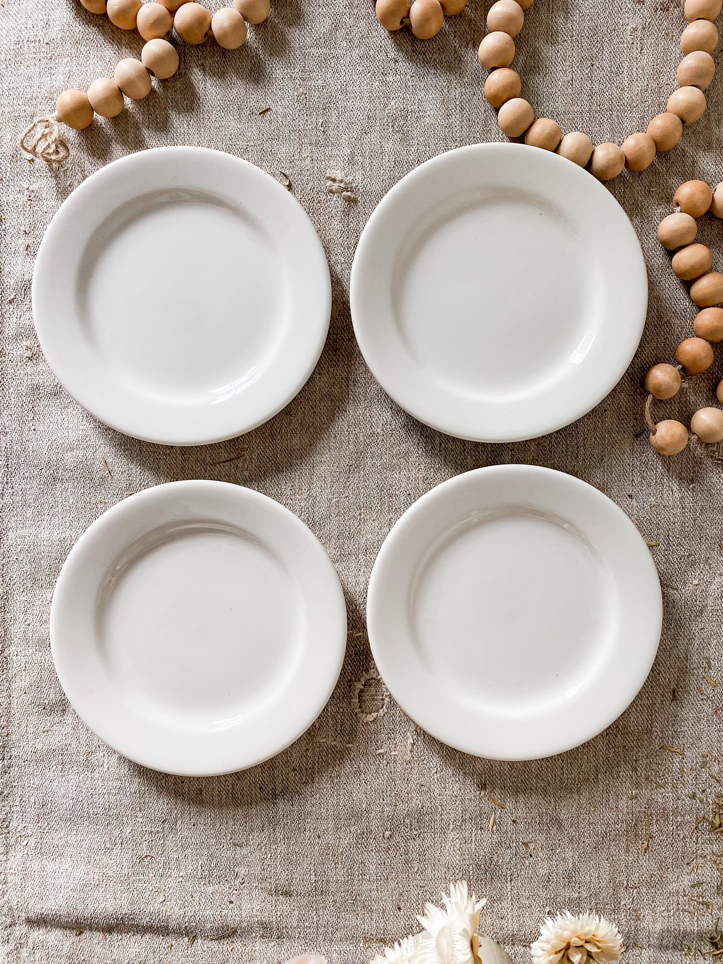 Vintage Set of 4 Buffalo China Restaurant Ware 6" Bread Plates