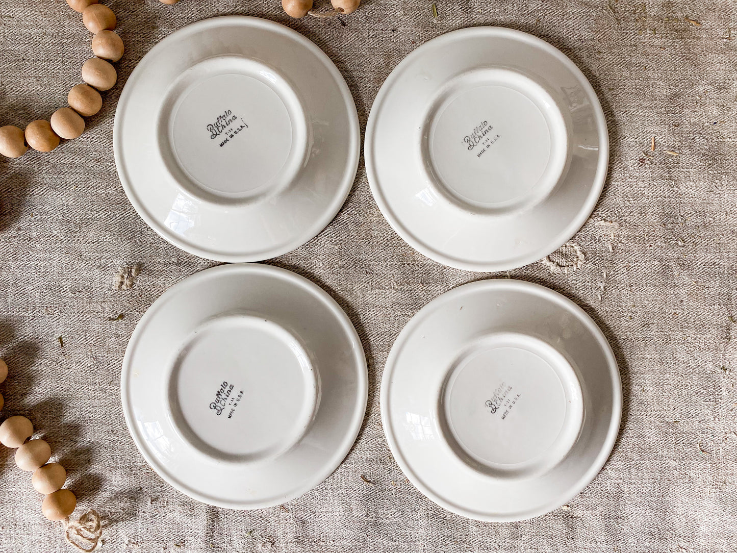 Vintage Set of 4 Buffalo China Restaurant Ware 6" Bread Plates