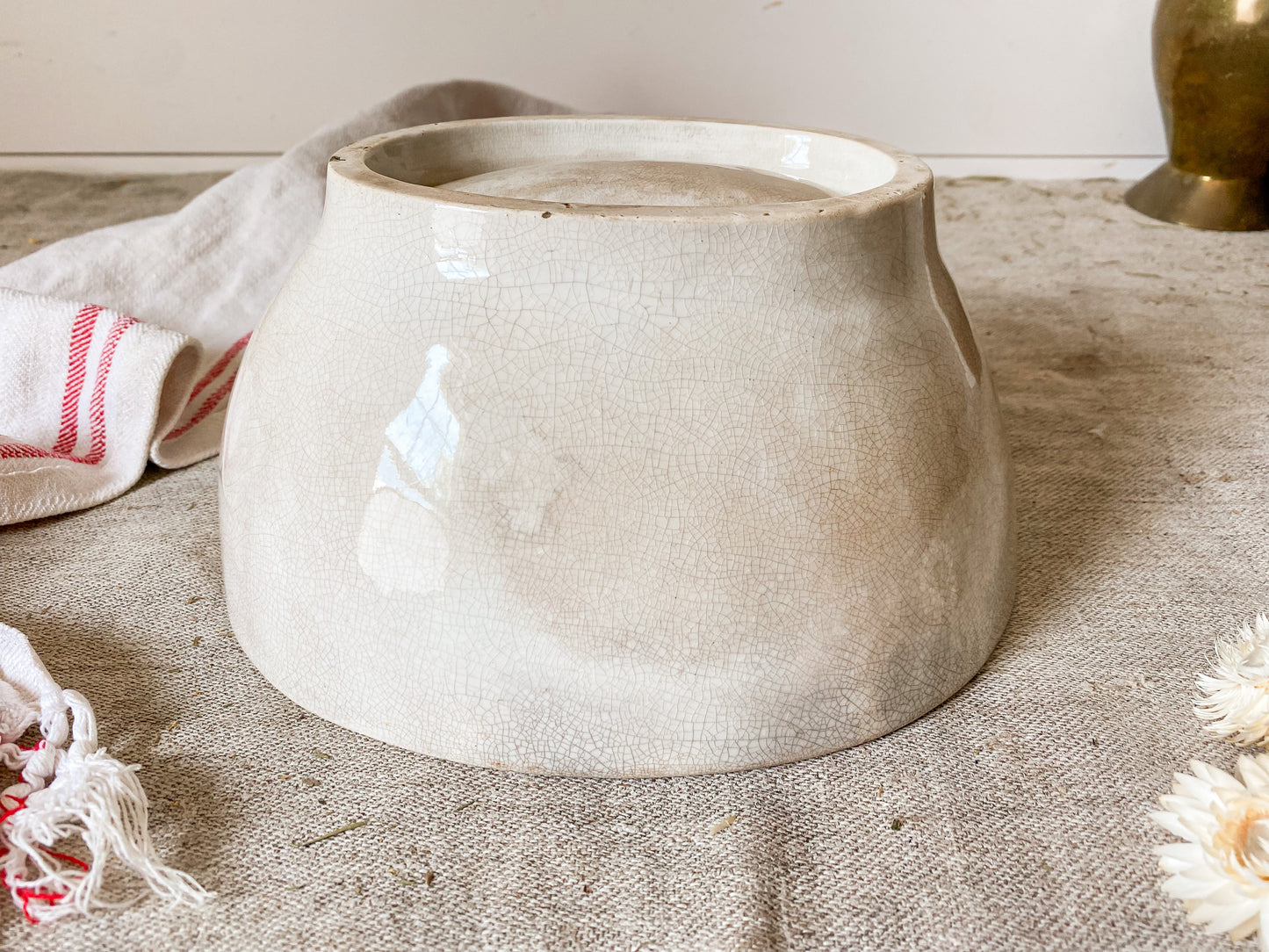 Antique Heavily Stained Crazed Ironstone Jelly Mold | Corn Shaped Victorian Pudding Mold