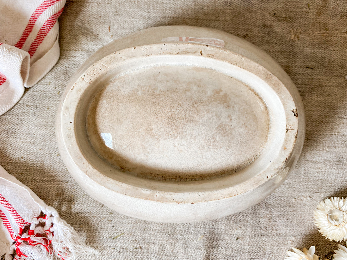 Antique Heavily Stained Crazed Ironstone Jelly Mold | Corn Shaped Victorian Pudding Mold