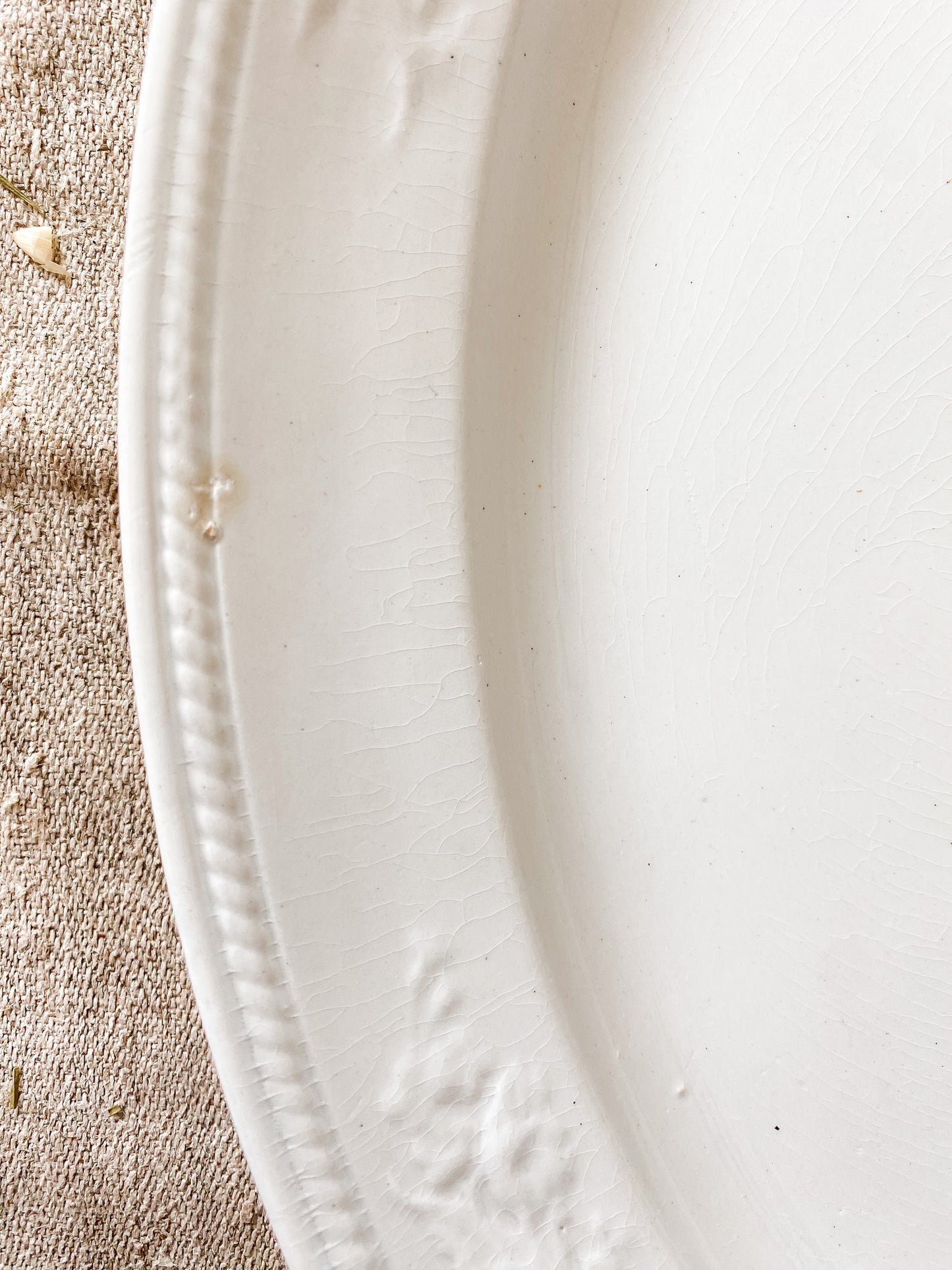 Antique White Ironstone Platter | Oriental Shape by W. & E. Corn, Burslem, England, c1880