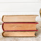 Vintage Set of 3 Fall Color Decorative Books | Red and Brown Bookstack