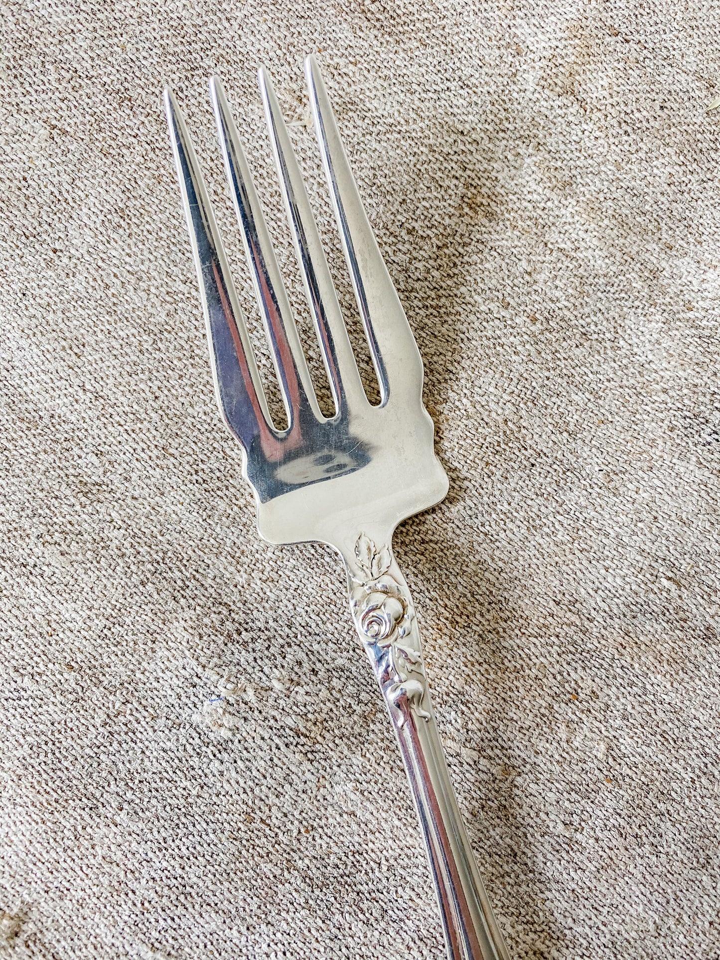 Vintage Sterling Silver Cold Meat Fork | Normandy Rose by Northumbria