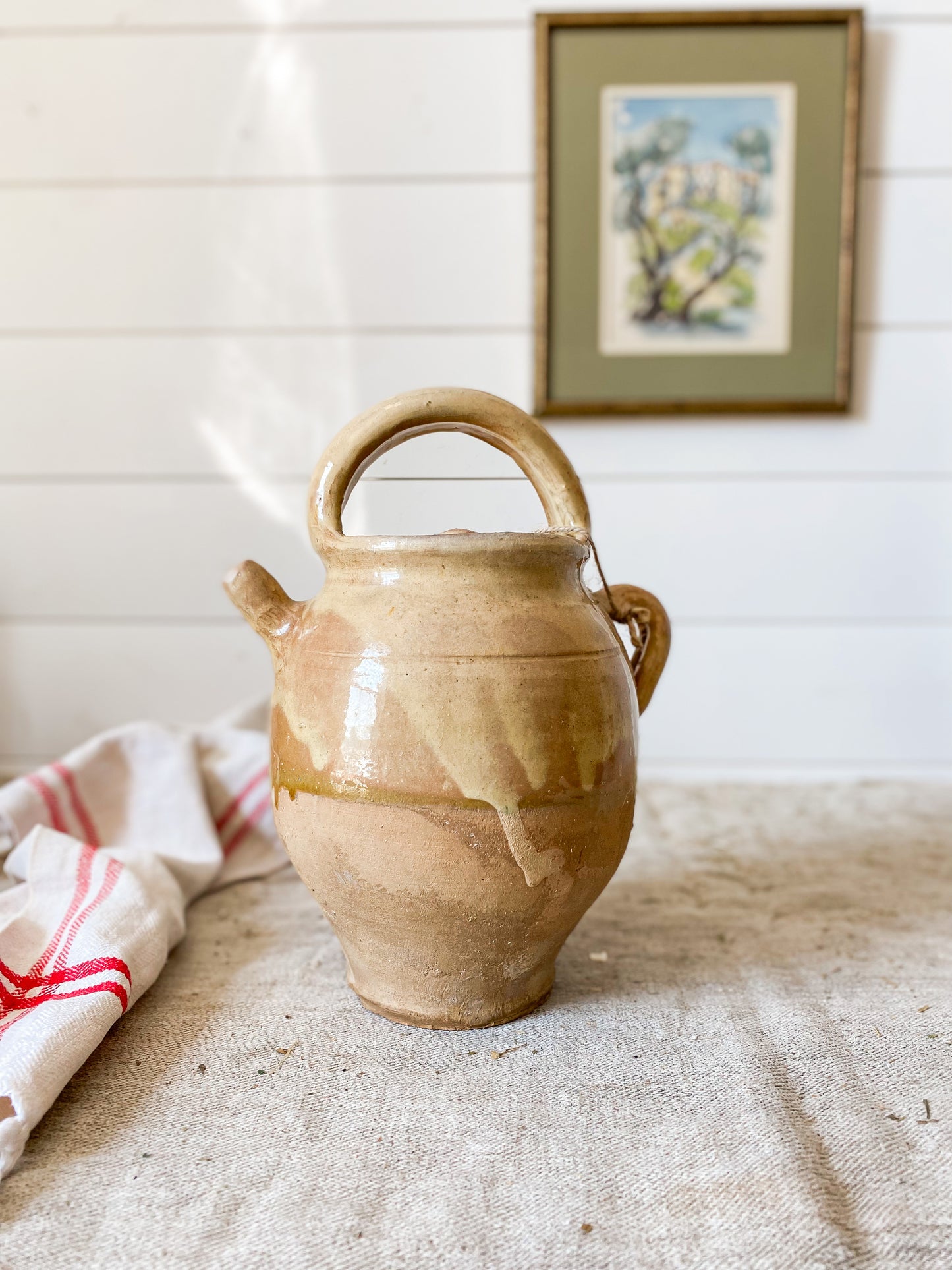 Antique French Gargoulette Terracotta Water Jug