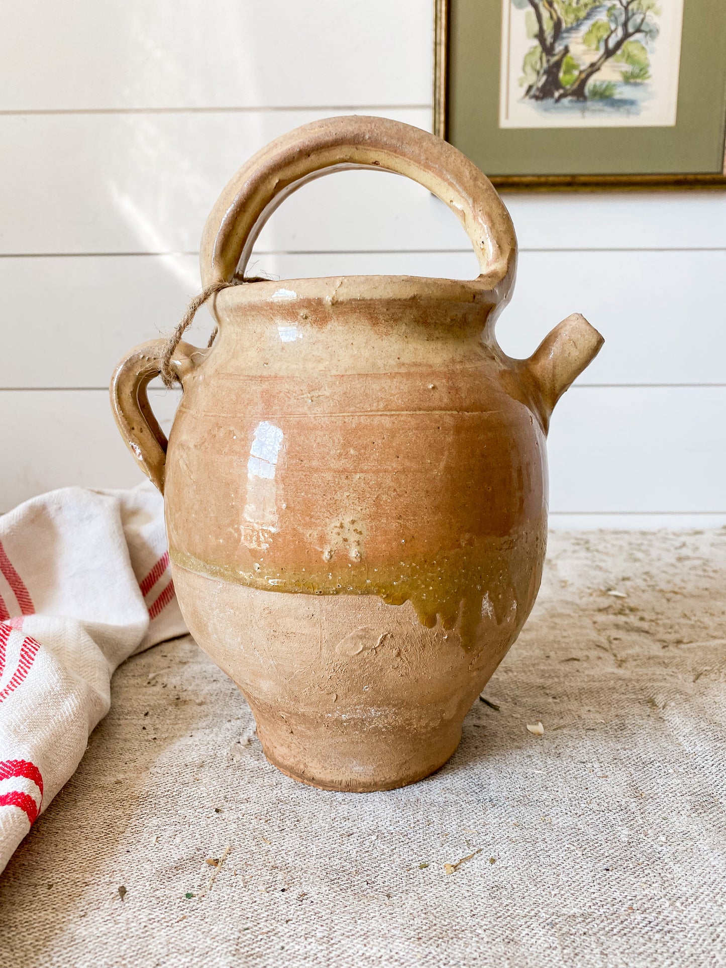 Antique French Gargoulette Terracotta Water Jug