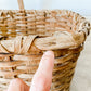 Antique Primitive Gathering Basket | Split Oak Bent Wood Frame Market Basket | Shaker Style