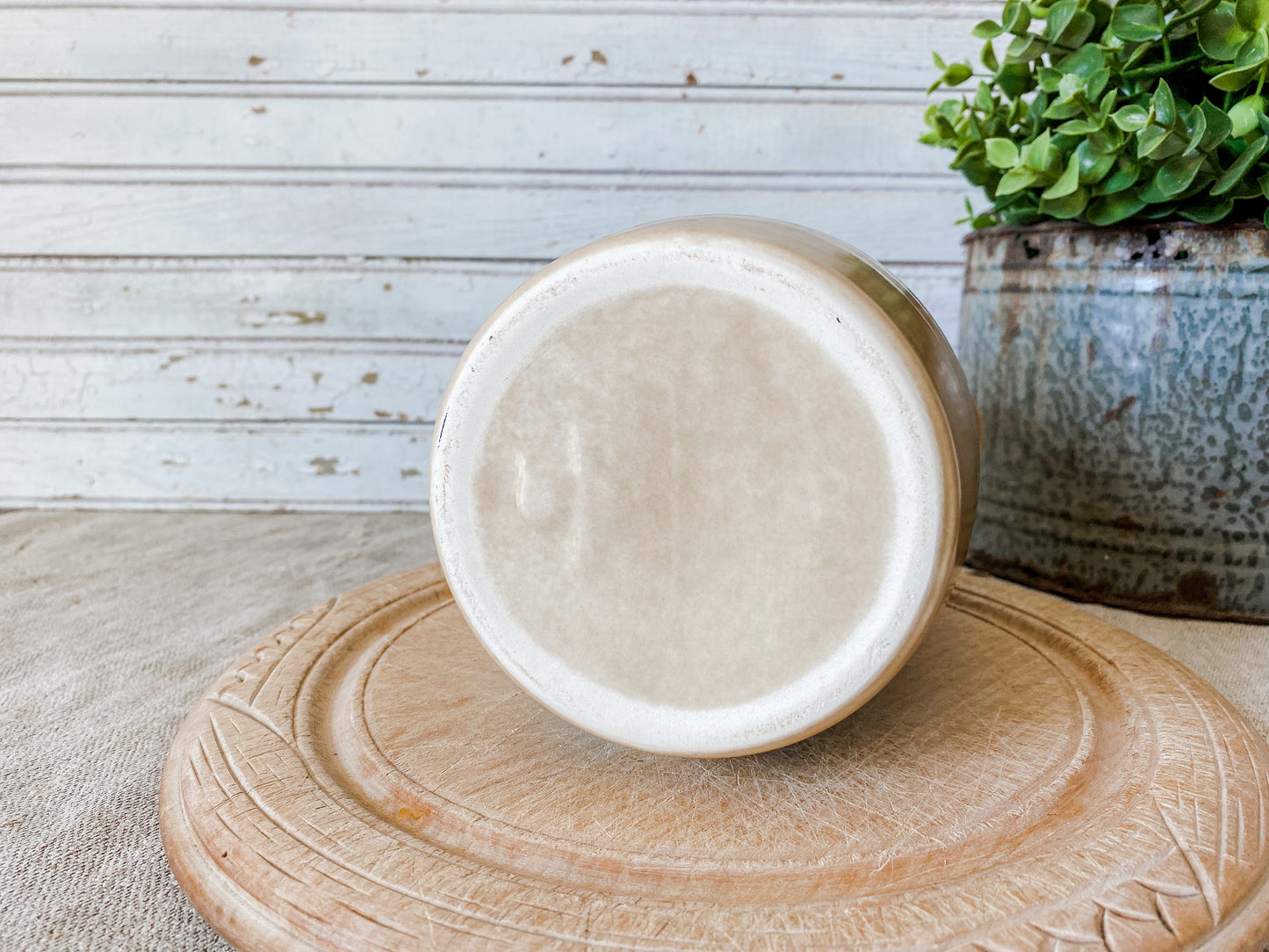 Vintage Stoneware Utensil Jar | Folk Art by Pfaltzgraff