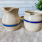 Vintage Set of Ceramic Pitcher and Crock Jar by Lillian Vernon | Stained Crazed Farmhouse Pottery