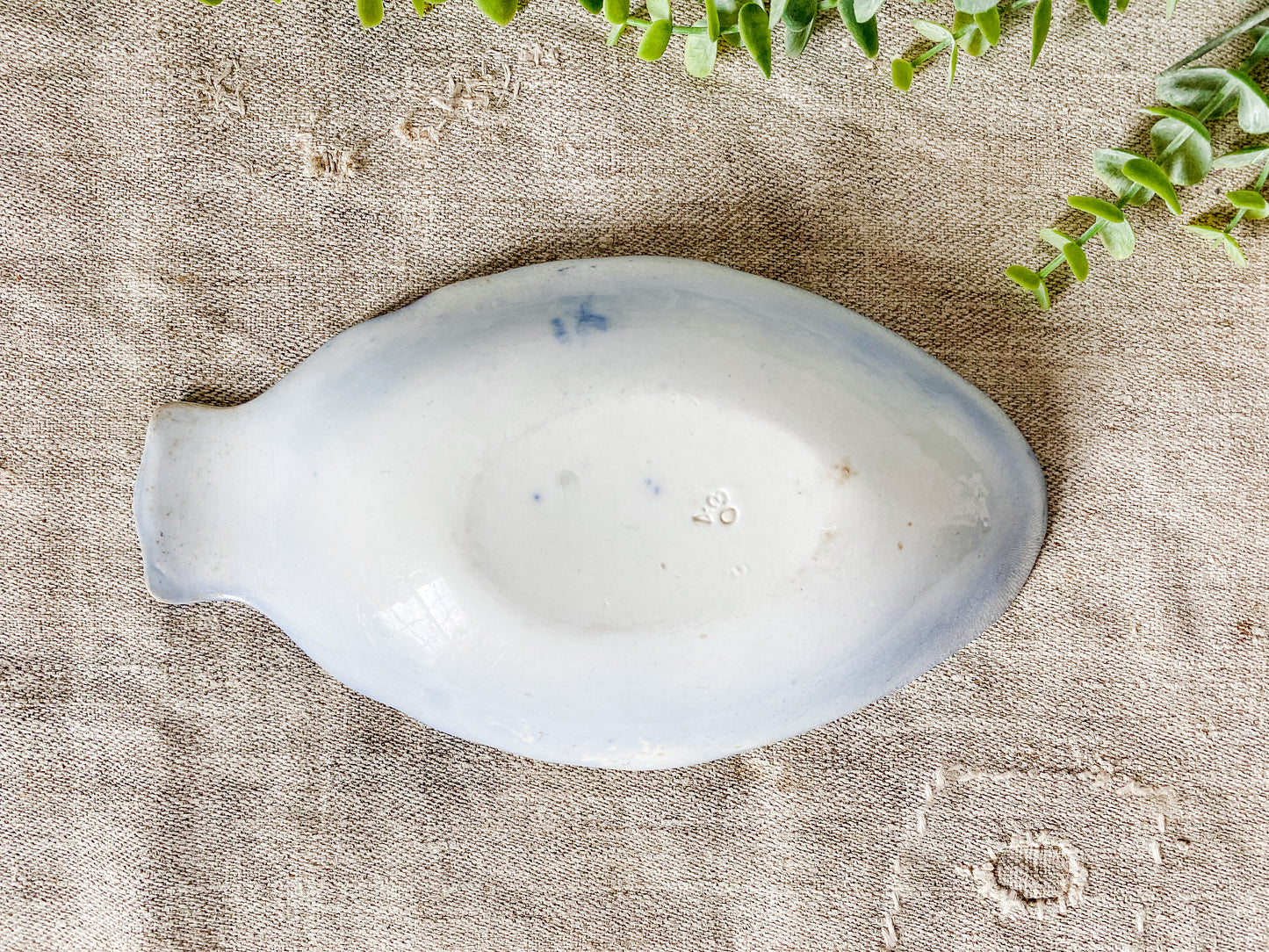 Antique Gilt Flow Blue Ironstone Relish Dish - Ebor by Ridgway