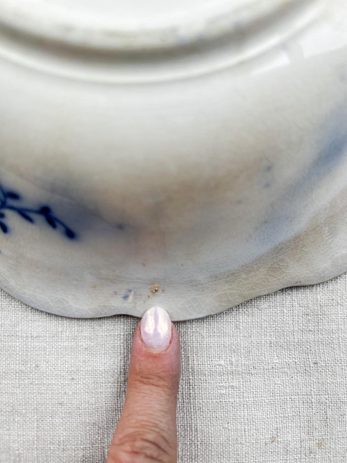 Antique Flow Blue Beaufort by Grindley Ironstone Serving Bowl