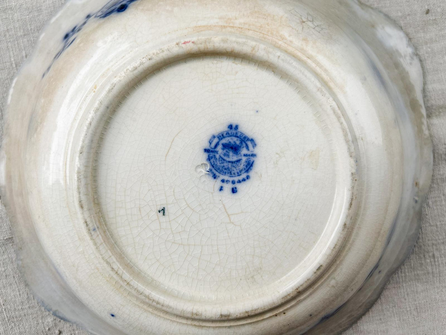 Antique Flow Blue Beaufort by Grindley Ironstone Serving Bowl