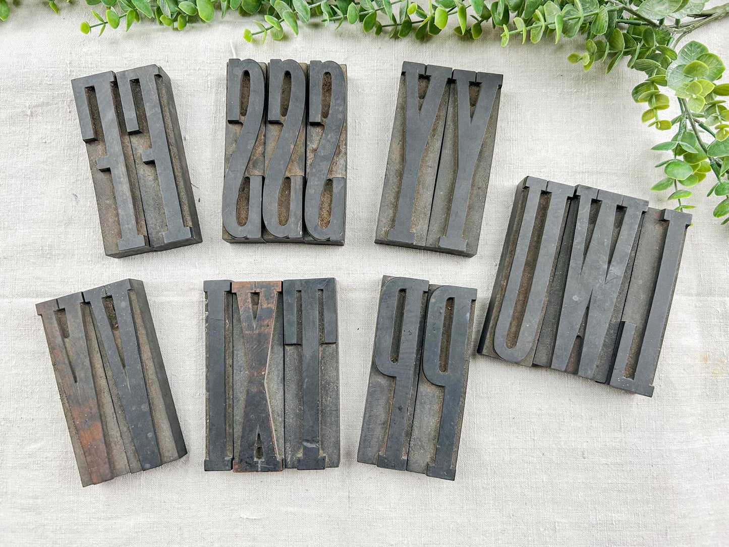 Vintage Tall Skinny Wood 5" Letterpress Blocks
