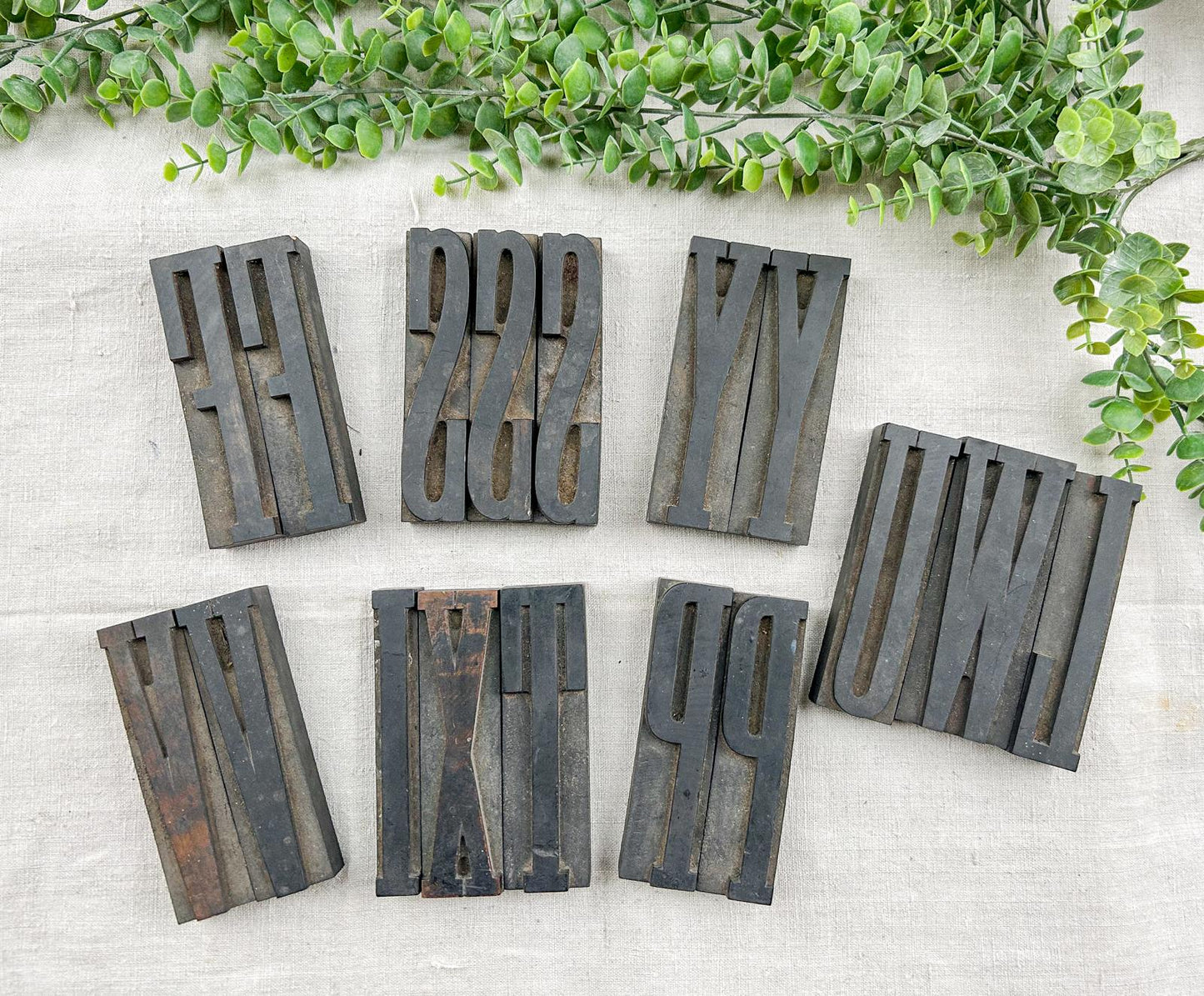 Vintage Tall Skinny Wood 5" Letterpress Blocks