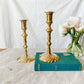 Vintage Brass Candlestick Holders with Swirl Bases | Matching Pair of Candle Holders | Traditional Wedding Decor