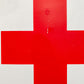 Vintage Porcelain American Red Cross Sign - Emergency First Aid, c1950