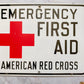 Vintage Porcelain American Red Cross Sign - Emergency First Aid, c1950