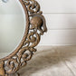 Solid Brass Framed Heraldic Knight Tabletop Mirror with Stand