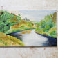 English Landscape Oil of Castle Overlooking River by LPO