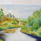 English Landscape Oil of Castle Overlooking River by LPO