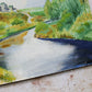 English Landscape Oil of Castle Overlooking River by LPO