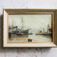 Antique Framed Oil Painting of Ship Scene by W. Burke