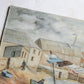 Vintage Oil Painting of English Wharf and Boats