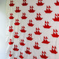 Vintage Red & White Sailboat Quilt TOP