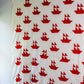 Vintage Red & White Sailboat Quilt TOP