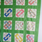 Vintage Green and White Friendship Links Quilt TOP